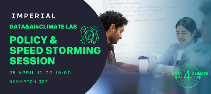 ⁉ Are you a researcher or PhD student at @imperialcollege with an interest in climate change, data science or artificial intelligence? Come along to our Speed Storming session on 25 April hosted with @Grantham_IC and @imperial_forum. More info👇 imperial.ac.uk/events/175618/…