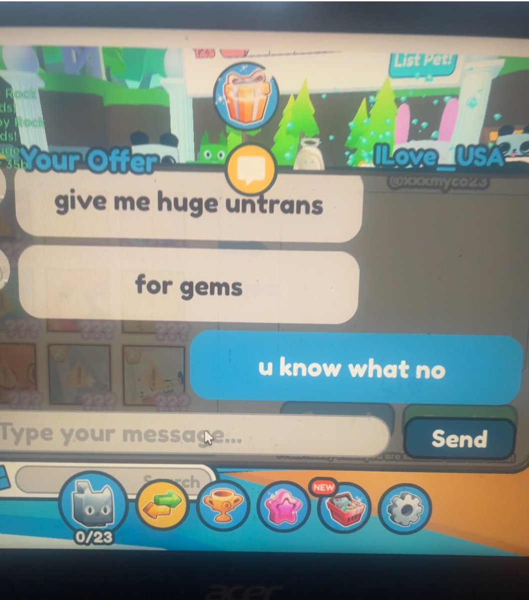 Just hate scammers! Got scammed in Psx just now by this dude putting pet on his booth for 1b then changed it and took my 2.7t gems then had a cheek to trade me ! Keep them I don’t need them! #petsimx #scammers