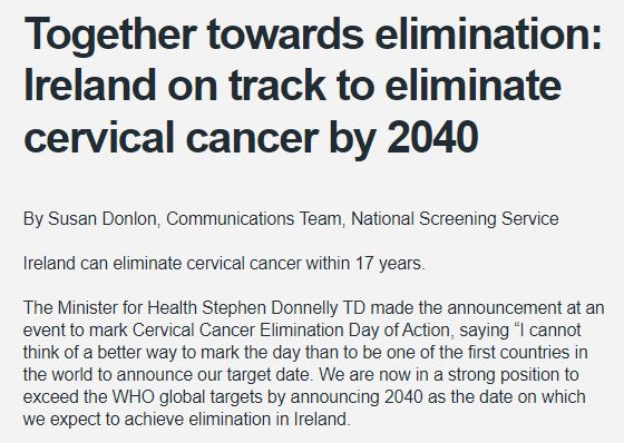 8/
We worked with our partners to develop Ireland’s roadmap to #CervicalCancerElimination and announced our target date to make cervical cancer rare.

➡️ tinyurl.com/nss-2023-eoy-r…

#TogetherTowardsElimination #NSS2023