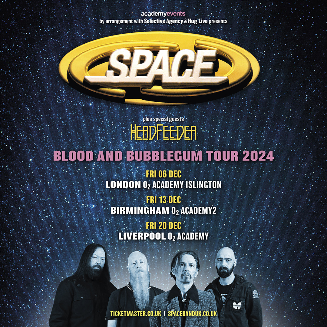 Britpop music giants @spacebanduk are heading back out on the road with their 'Blood and Bubblegum Tour' - here on Fri 06 Dec. They're joined by special guests @headfeederband. Get 48-hour early access Priority Tickets from 10am Wed 10 Apr 👉 amg-venues.com/Vqfc50Raezw #O2Priority