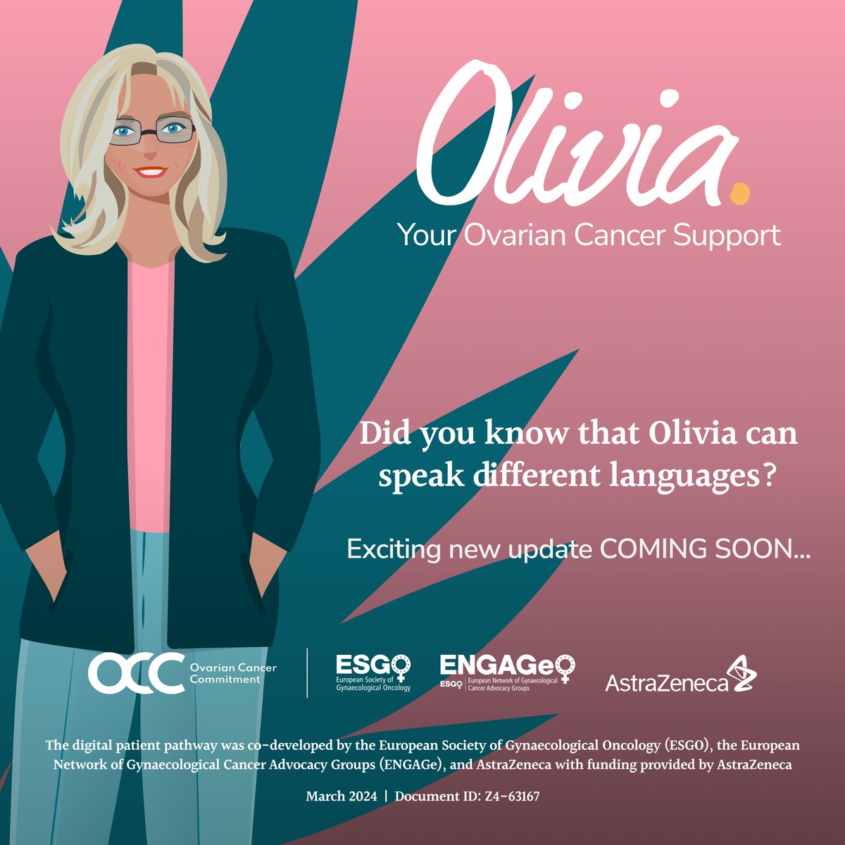 EngageEsgo's tweet photo. Olivia, our dedicated ovarian cancer support tool, is on the go! 💜 🌍 💜 What country do you think we’ll find her in next? Look for an update this week.

Olivia. Your Ovarian Cancer Support.

#YourOvarianCancerSupport
#OliviaOC #cancerpatientsupport https://t.co/P4UGJag3uK