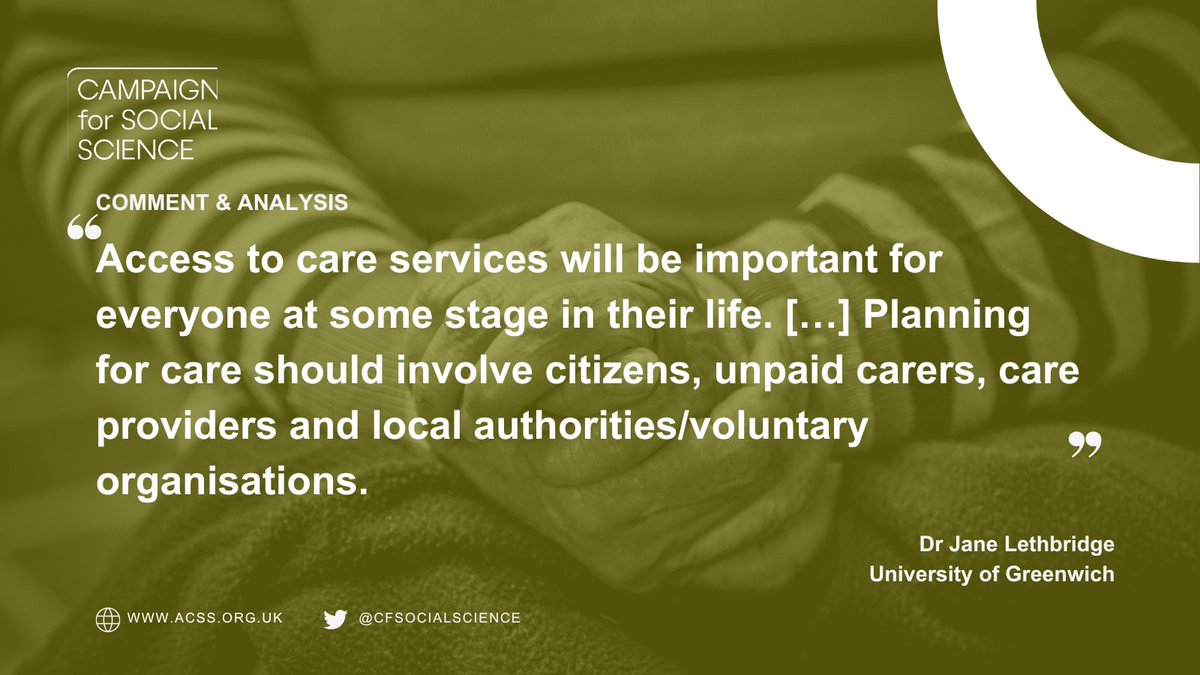 “The social care system in the UK is in crisis.” In our latest #Election24 blog, Dr Jane Lethbridge, @UniofGreenwich, discusses 3 solutions for addressing the UK’s social care crisis. Read now➡️ acss.org.uk/professionalis…