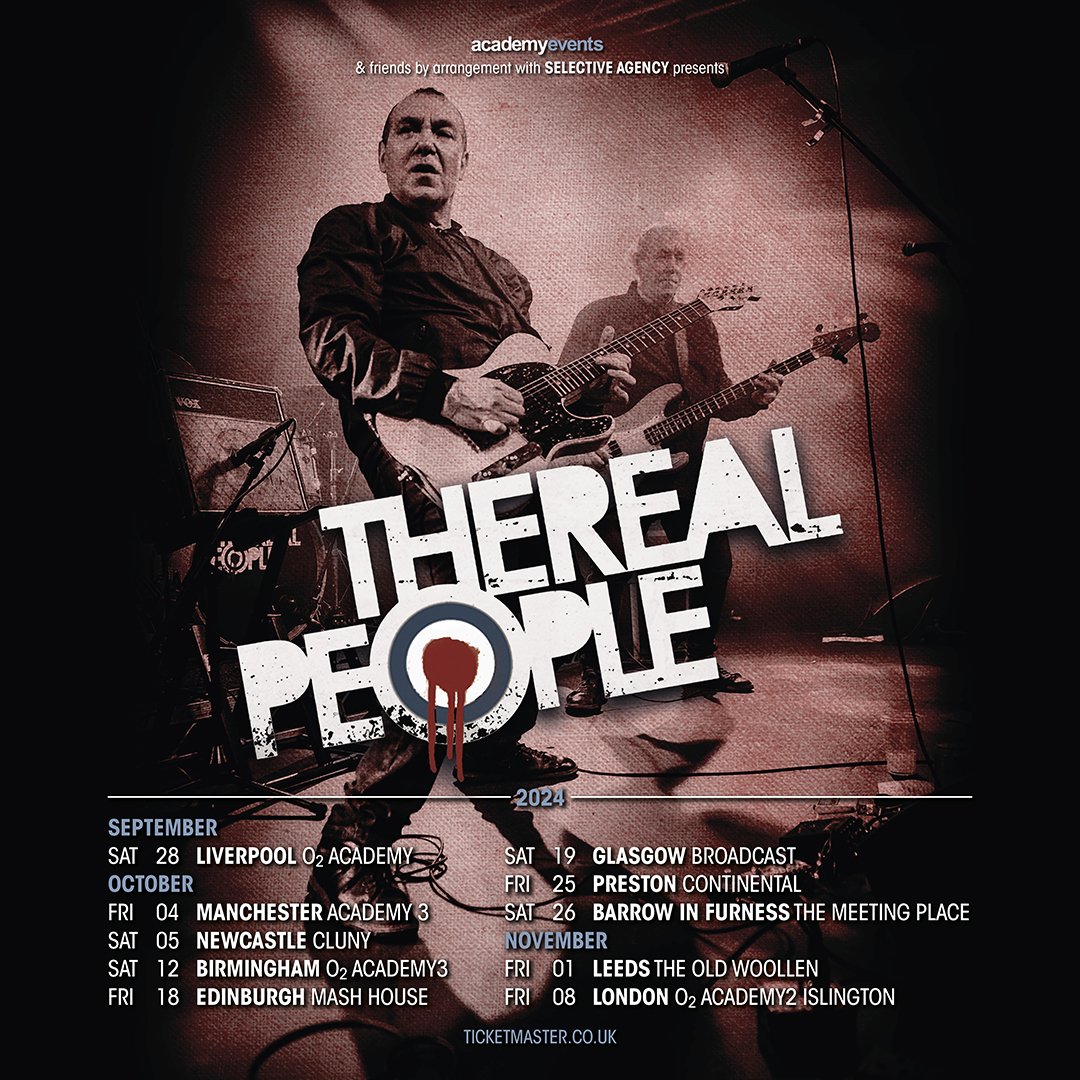 #ANNOUNCEMENT #TheRealPeople Tickets On Sale 10am Friday 12th April For Our 2024 Tour Can't Wait To See You All There. O2 Shows Priority Tickets Available 10am Wednesday 10th April ticketmaster.co.uk/the-real-peopl…