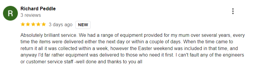 ⭐⭐⭐⭐⭐ certified! Our Birmingham Depot recently received this really positive review from a family member of a person who used our service! Well done team!