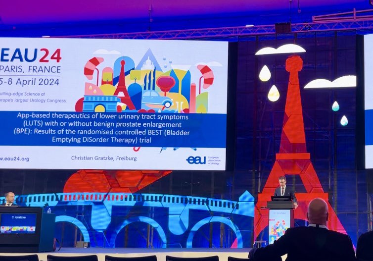 Exciting times at #EAU2024 in Paris! Just attended a captivating session on BPH and LUTS chaired by @cgratzke and @JnCornu. Honored to have our study results presented by Professor Gratzke. To shaping the future of urology! #MedTwitter #EAU2024 #urology #dtx #bph #kranushealth