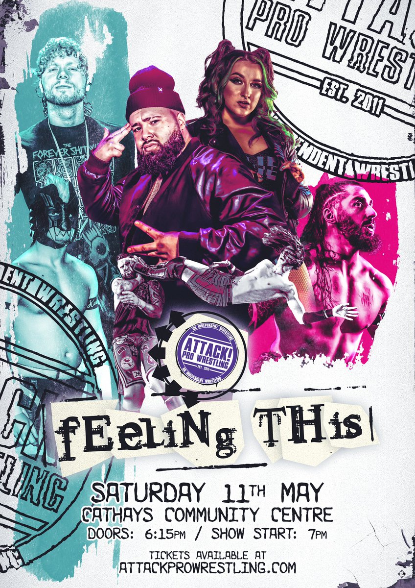 Tickets are on sale NOW for “Feeling This” - May 11, Cathays Community Centre! If you enjoyed RAFFLEMANIA V then do not miss this show! 🎟️ ringsideworld.co.uk/event6822/atta… #attackprowrestling #cardiff