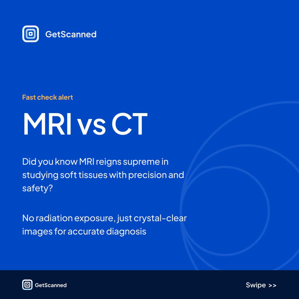 Get_Scanned's tweet photo. 🔍 MRI vs. CT: Decoding Medical Imaging!

Discover the key difference: MRI excels in soft tissue study without radiation risk. Its detailed images aid precise diagnoses, making it a top choice for healthcare professionals. Stay informed, stay safe! https://t.co/gxscNN1XbZ