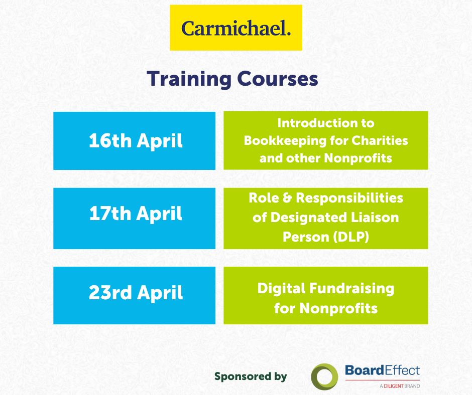 🧑‍💻April #trainingcourses 🧑‍🏫All of our courses are designed for the #nonprofit sector and delivered by an experienced team of trainers. Browse our training programme and book 👇 carmichaelireland.ie/courses/