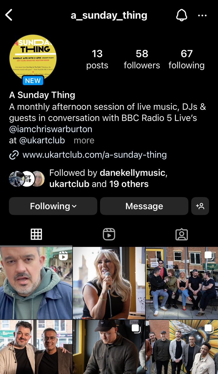 After just six months the live music & Q&A I’ve been organising and hosting has finally got an Insta page complete with lovely pictures of all our brilliant guests. It’s a bit of a lonely page at the moment so do give it a follow if you feel the urge. instagram.com/a_sunday_thing…