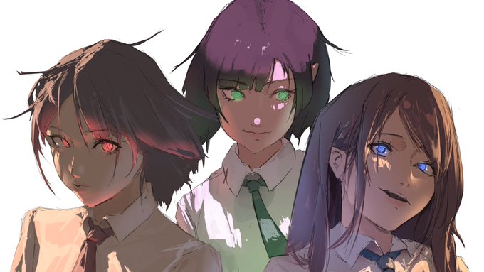 「3girls red eyes」 illustration images(Latest)｜4pages