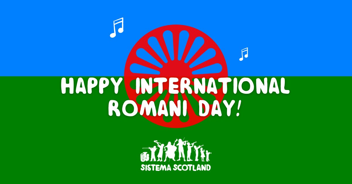 Happy #InternationalRomaniDay to all Roma, Gypsy, Sinti and Traveller communities from everyone at our #BigNoise programmes across Scotland 🎶 Today we celebrate the vibrant Romani culture and heritage 💙❤️💚