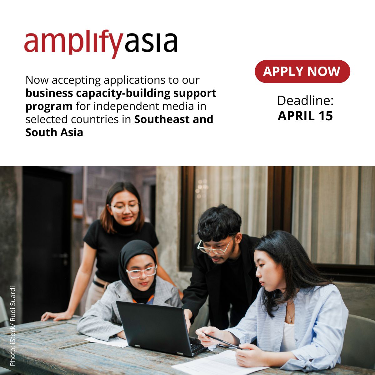📢Last week for independent #media in select South/Southeast Asian countries to grab one of the 11 slots @ Amplify Asia, a unique mentorship program to support media viability. Apply now👉airtable.com/appXa3iWThIWdk… Applications close 11:59pm on 15 April 2024. #mediadev