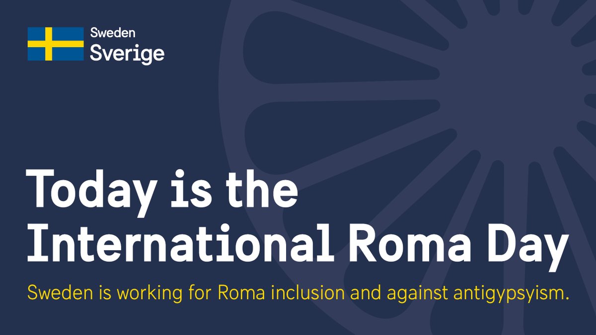 Today is International Roma Day. Sweden is working to ensure that the Roma have the same opportunities in life as everyone else and to combat antigypsyism. Read more about the Government’s efforts here⬇️ government.se/information-ma…