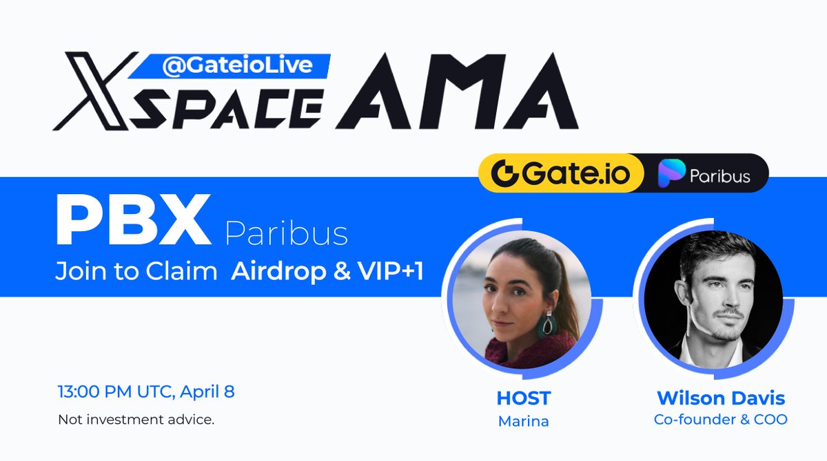 📌GateLive AMA - Paribus(PBX) will start today! ⏰Be there at 13:00 PM UTC Set a reminder>> twitter.com/i/spaces/1MYxN… #Gateio $PBX