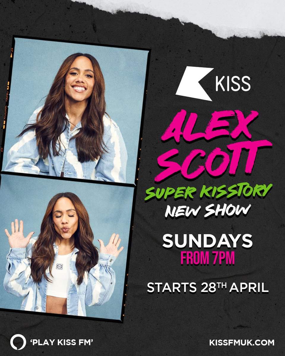 📢 @AlexScott joins the KISS family! She’s ready to score big with your Sunday night soundtrack! ⏪ 2 hours the BIGGEST Old Skool & Anthems from 7pm, it’s what we call SUPER #KISSTORY! 👊 ⏰ Set your alarms – Sun 28th April!