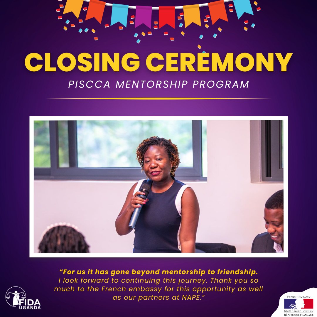 #ClosingCeremony 🎉🎓
#PISCCAMentorshipProgram 📚

Mentor Jackie Osuna speaking to the long-term connections that mentorship can create. She goes on to express gratitude to our partners for enabling #FIDAUg to take on the program. 

@FrenchEmbassyUg