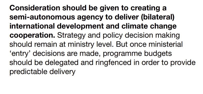 Development alert! New pamphlet co-authored by @MoazzamTMalik (tinyurl.com/2y2fwc9z) suggests creating a new a semi-autonomous aid and climate delivery agency, with policy held separately in @FCDOGovUK. Do we really think that is a good idea?