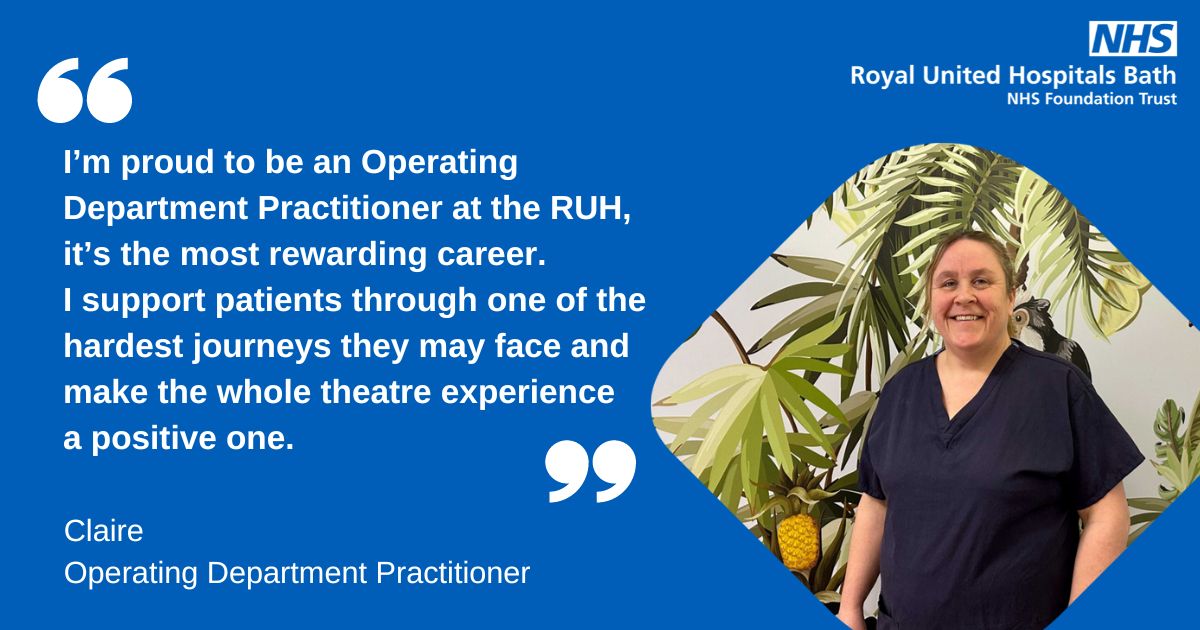 “I’m proud to be part of @RUH_Theatres team. We support each other, deliver high-quality care and I feel valued for the work we do.” Claire Join Claire - we’re hiring #ODPs within Anaesthetics 👉bit.ly/43KSJtw Newly qualified & students waiting registration can apply