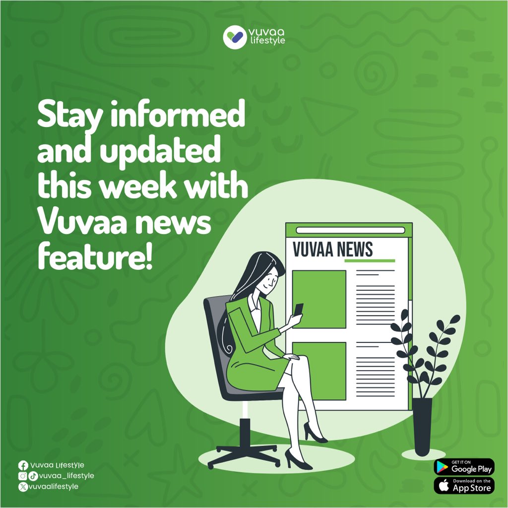 Stay ahead  this week with Vuvaa's news feature. 📰 

Get the latest updates that you need, right at your fingertips.

Download Vuvaa Lifestyle to start enjoying this and more! 📲

Liverpool Kobbie Mainoo  Rema Burna  Drake #lifeissweetwithvuvaa