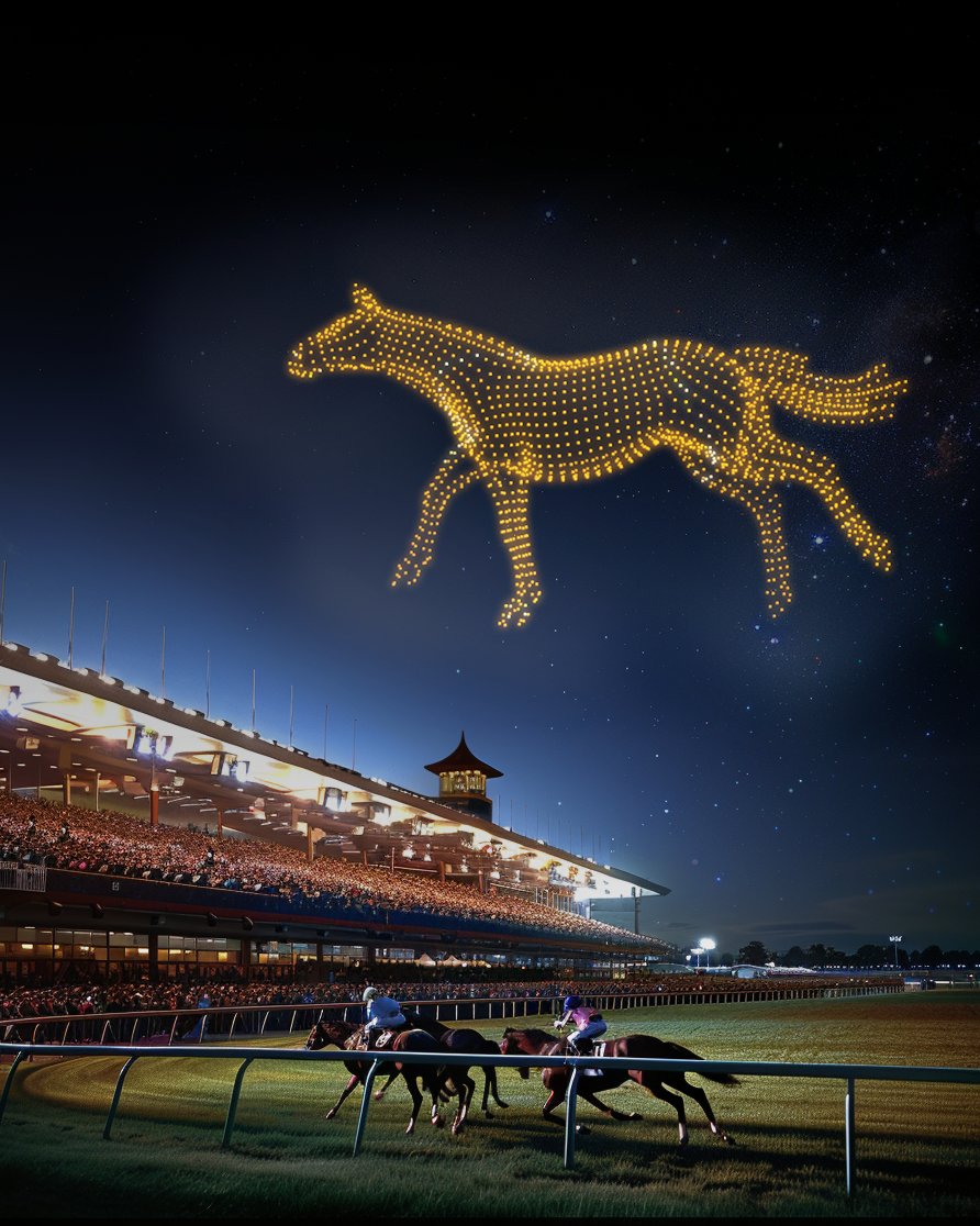 Adding a drone light show to a horse race would really elevate the wow factor and take the excitement to the next level!

#droneshow #dronelightshow #lumasky #horseraces