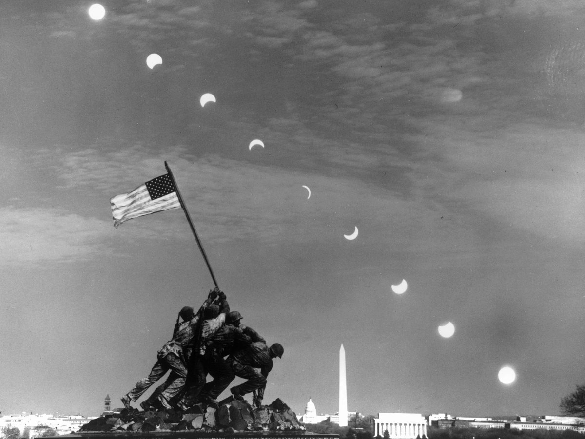 1970 eclipse over Washington DC, in multi-exposure photograph: #Getty