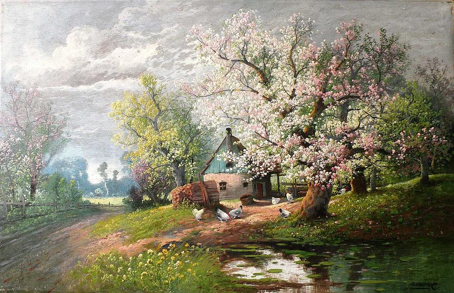 🎨Adolf Kaufmann (Austrian, 1948-1916) - Spring