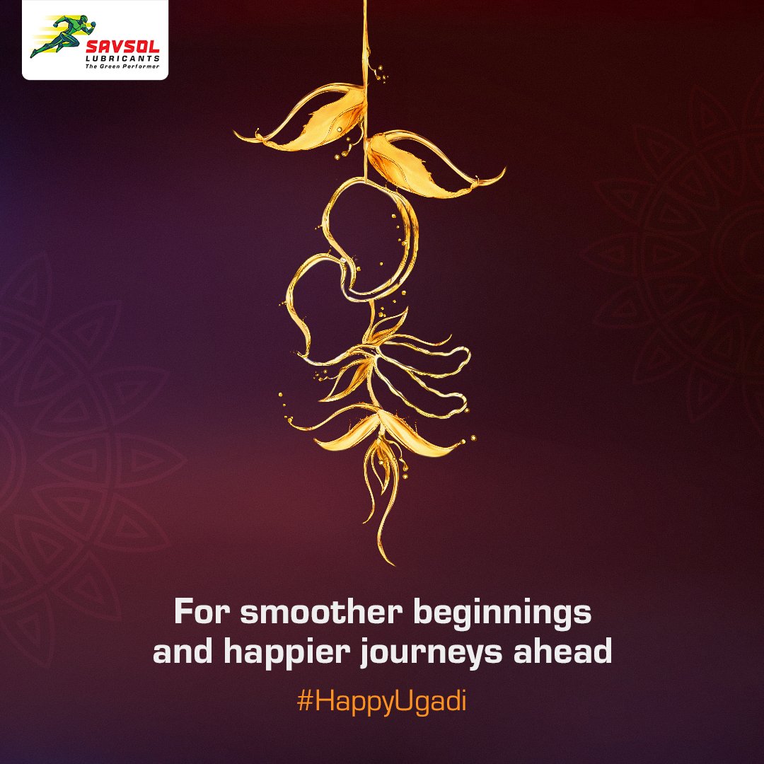 May all your paths lead you to prosperity and abundance.

Savsol family wishes you and your loved ones a Happy Ugadi.

#Savsol #SavsolLubricants #EngineCare #BikeEngineOil #Bike #HappyUgadi #Ugadi #Festival