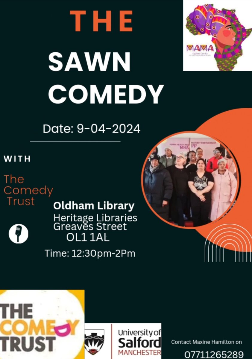 Tomorrow our Comedy women will be performing at Oldham Library come and have a laugh and come and support our women. A day of laughter is finally here.