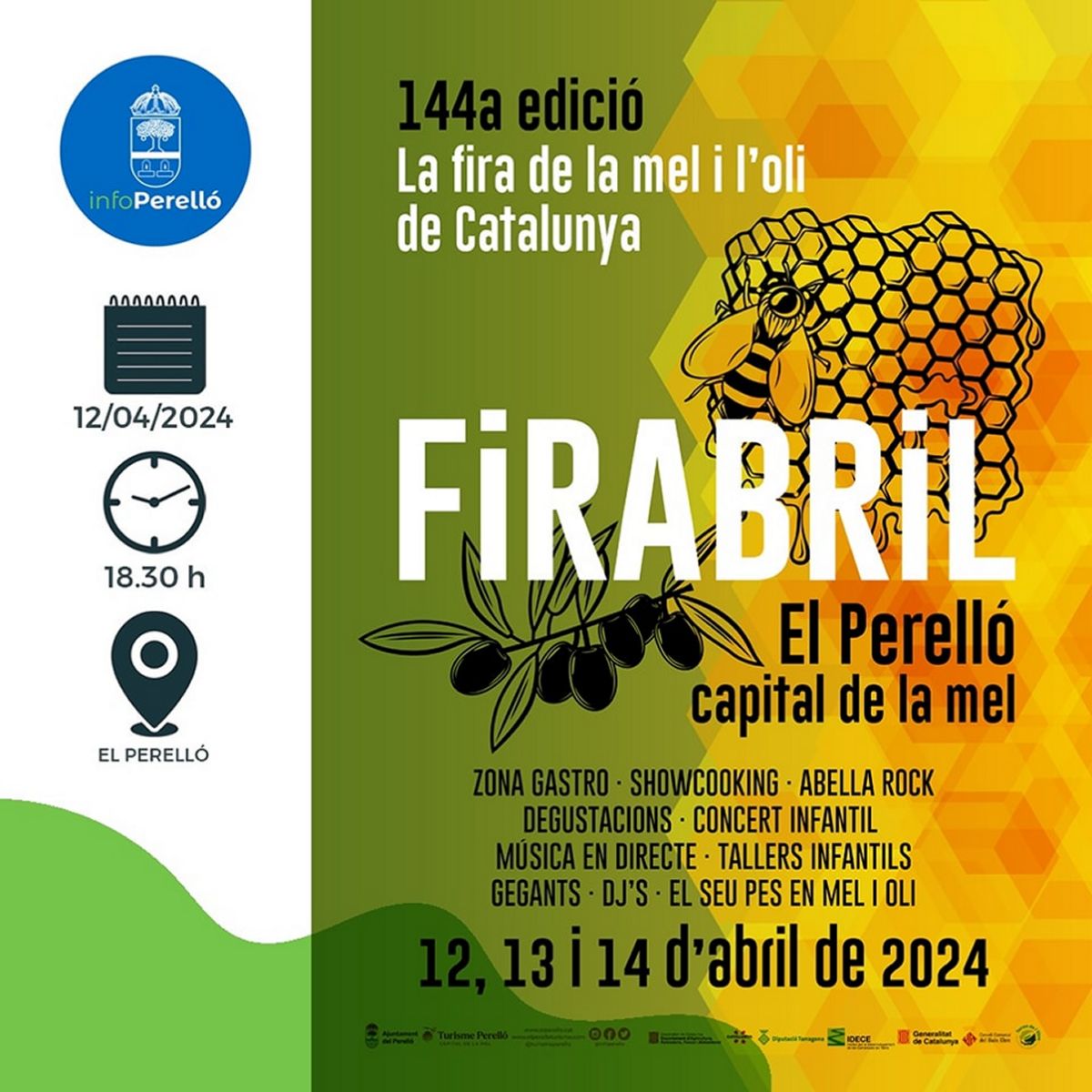 👨‍👩‍👦‍👦 🐝 🍯 😍 Famílies, aquest cap de setmana el #Perelló celebra #FiraAbril, la fira de la mel i l’oli de Catalunya! Descobriu i assaboriu la mel i l'oli del Perelló, i altres productes típics! ℹ️ Més informació 👉🏼 tuit.cat/tEq0X #TerresdelEbre