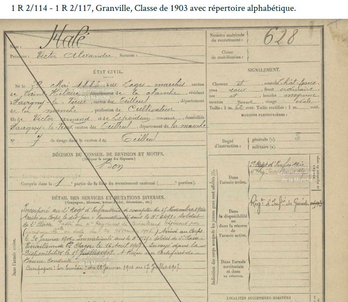<a href="/andreloez/">André Loez (en veille, sur bluesky)</a> Un grand merci ! A partir du matricule de ce soldat, j'ai pu retrouver sa fiche du bureau de recrutement du 202 RI de Granville. Je vais donc derechef proposer un tutoriel à mes Premières et pouvoir mettre en place ce projet avec <a href="/wikimanche/">Wikimanche</a>  !