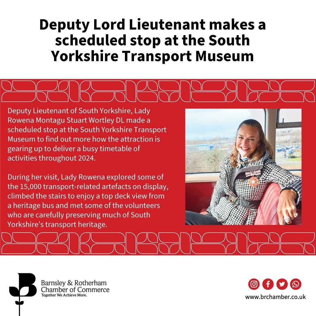 Member News buff.ly/3VP9r9d Deputy Lieutenant of South Yorkshire, Lady Rowena Montagu Stuart Wortley DL made a scheduled stop at the South Yorkshire Transport Museum to find out more how the attraction is gearing up to deliver a busy timetable of activities.