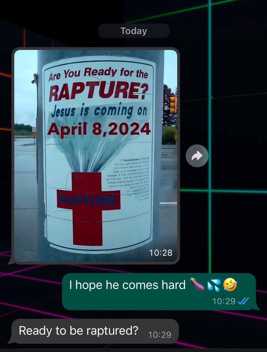 scouseweegian's tweet image. #Eclipse2024 #Apocolypse #Rapture Jesus is coming you say? The atheist response: