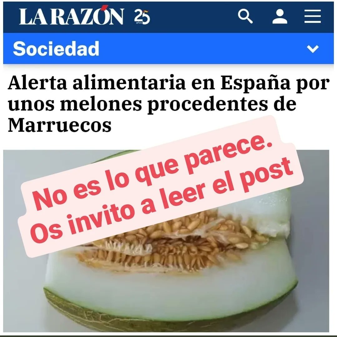 gominolasdpetro's tweet photo. Una vez más algunos medios de comunicación están difundiendo "alertas alimentarias" relacionadas con productos importados de Marruecos. En este caso, se trata de melones contaminados con un fitosanitario. 

Creo que es necesario aclarar algunas cosas importantes: https://t.co/uOcIiiEOms