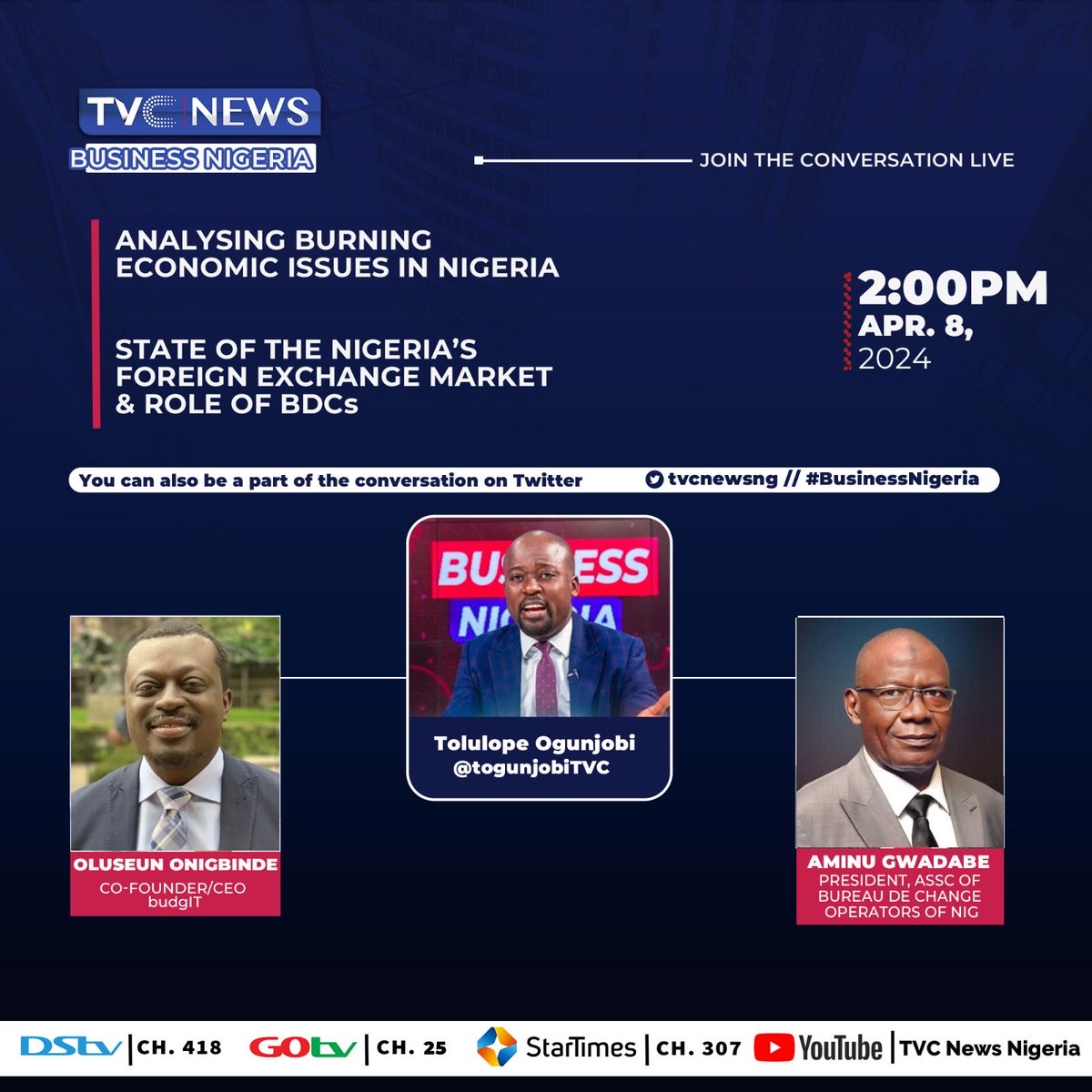 Time is 2pm .. Let’s continue the conversation.. <a href="/seunonigbinde/">Olúṣeun Onígbindé</a> <a href="/BudgITng/">BudgIT Nigeria</a> <a href="/tvcnewsng/">TVC News</a> <a href="/cenbank/">Central Bank of Nigeria</a> <a href="/nnpclimited/">NNPC Limited</a>