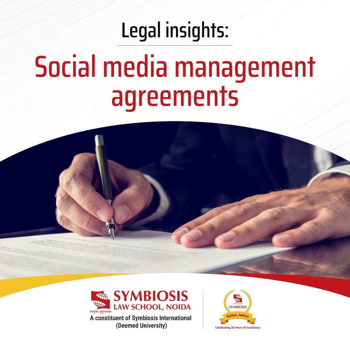 A social media management agreement outlines the partnership, work scope, payment and content duties across platforms. Essential for setting boundaries and protecting interests in digital collaboration. . . . #symbiosislawschool #noida #socialmedia #Agreement #DigitalLandscape