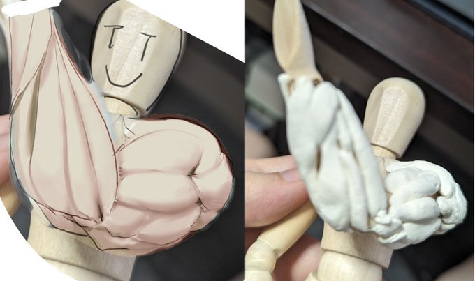 練り消し筋肉代わりになんないかなーっていうテスト 