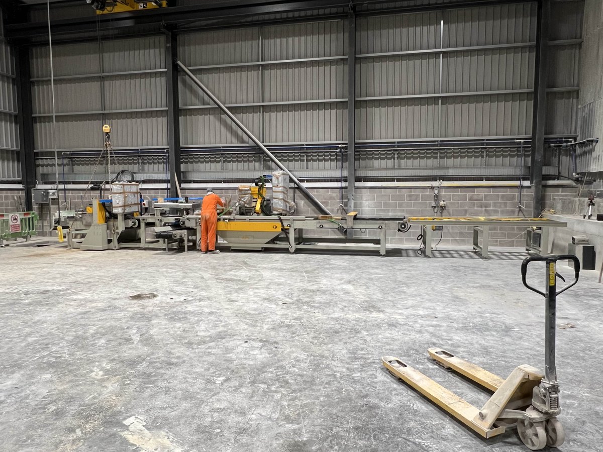 AlbionStone's tweet photo. Our state-of-the-art Donatoni brick line is nearing completion of its installation, bringing us closer to full production capacity. Anticipating an impressive output of 4,000 stone bricks per day once fully operational Stay tuned for updates! #LowCarbon #StoneBrick #PortlandStone https://t.co/DFbWAwas4A