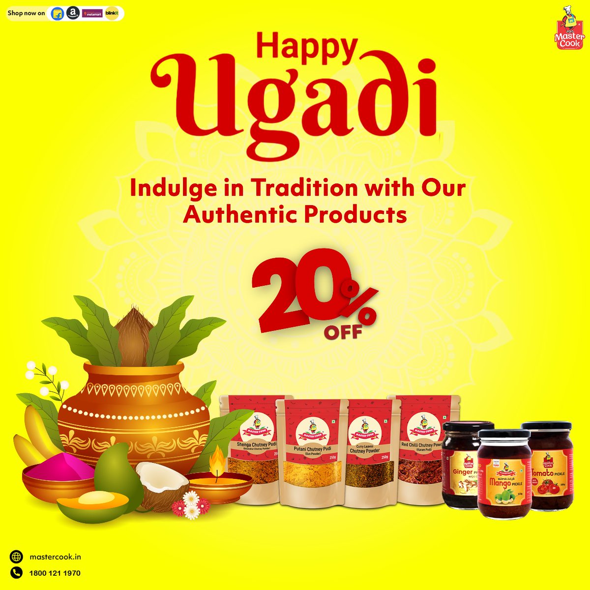 Wishing everyone a very Happy Ugadi!🥳✨ Get flat 20% off on our Authentic Products on this Ugadi!✨ #ugadi #festival #bihu #gudipadwa #chetichand #festivevibes #newyear #puthandu #navratri #love #instagood #vishu #instagram #gudipadwa #padwa #NewYear #viralfacts #foryoupage