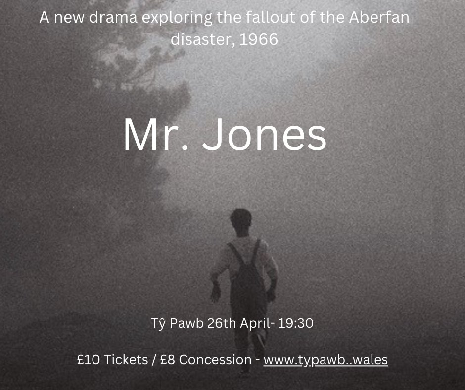 Critically acclaimed Welsh Playwright and Actor Liam Holmes Presents Mr. Jones – A Compelling One-Act Play Unveiling the Untold Stories of Aberfan. An opportunity to witness the vibrancy and depth of Mr. Jones - Tŷ Pawb April 26 👉 orlo.uk/XGj1L @typawb @mr.jonesuk