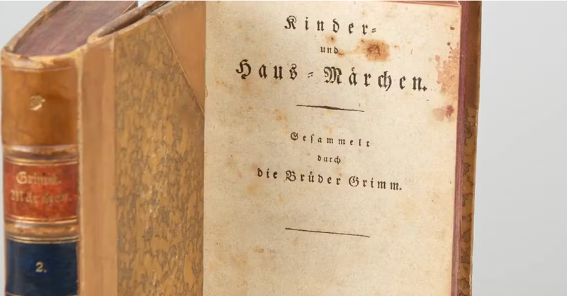 Barnebysuk's tweet photo. A rare first edition of the famous 'Grimm's Fairy Tales' from 1812 just set a new world auction record in Germany.