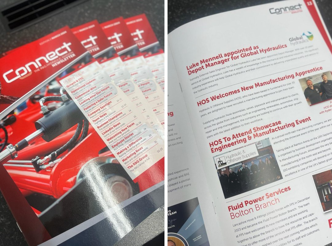 Being part of the R&G Fluid Power Group of Companies means we get to feature in the regular R&G Connect newsletter! 🗞 Great news stories from across the group, we can’t wait for the next edition! #FluidPower #Hydraulics