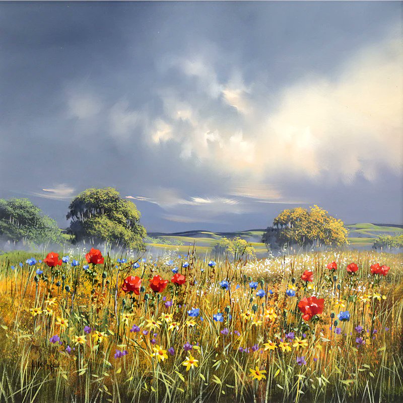 🎨Allan Morgan (British artist, b. 1952) - Wild Flowers