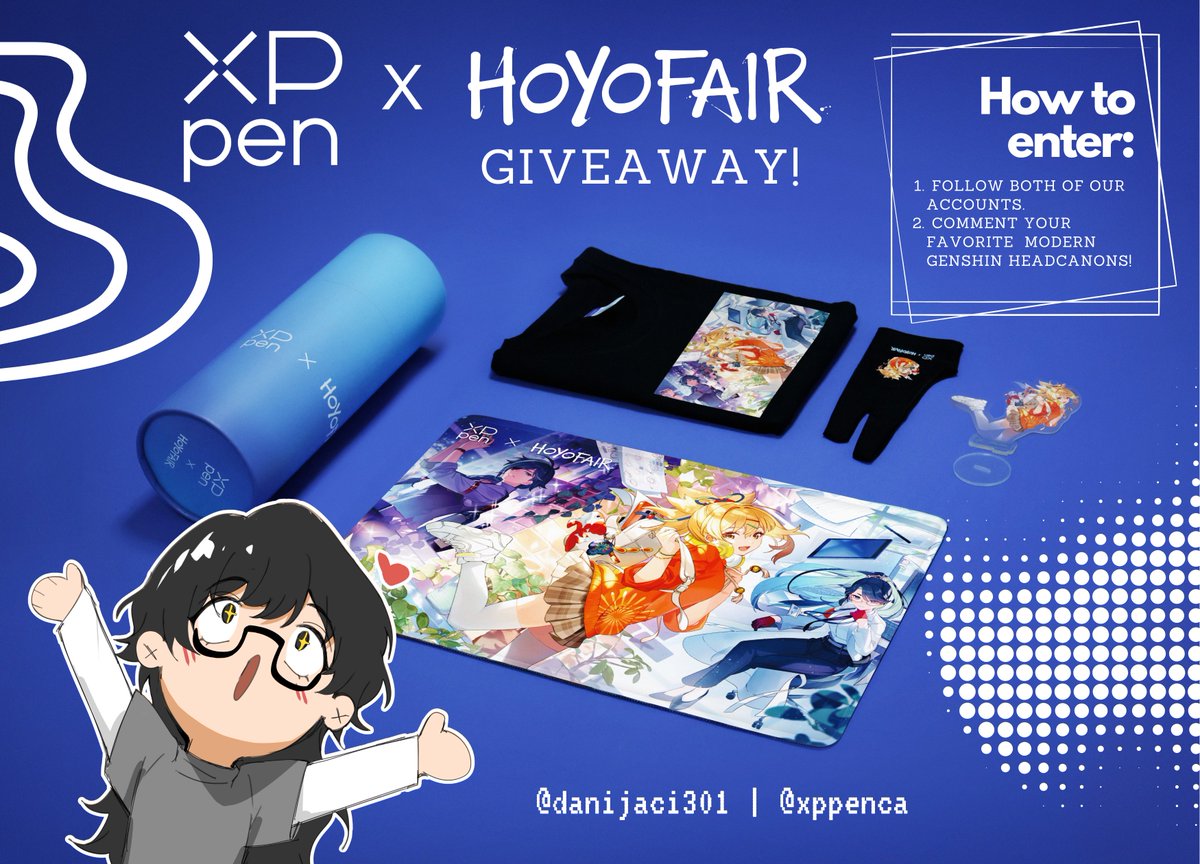 💗XPPEN x HOYOFAIR GIVEAWAY💗 👏 The prize will be #TeyvatFashion Carnival Limited Cylinder (XPPen x HoYoFair Gift Box) RULES: 🌟Follow both of our accounts- @danijaci301 and @xppenca on Twitter. 🌟Comment your favorite modern #GenshinImpact headcanon!  #TeyvatFashionbyXPPen