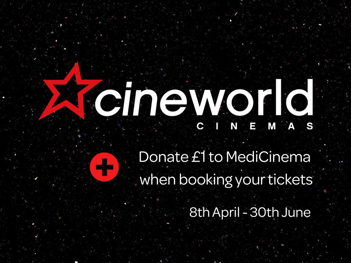 Calling all cinema lovers ✨🎬 @cineworld have once again joined forces with #MediCinema to help bring the magic of the movies to patients unwell in hospital. #Cineworld customers can now donate to MediCinema when booking tickets online, or make a donation during their visit