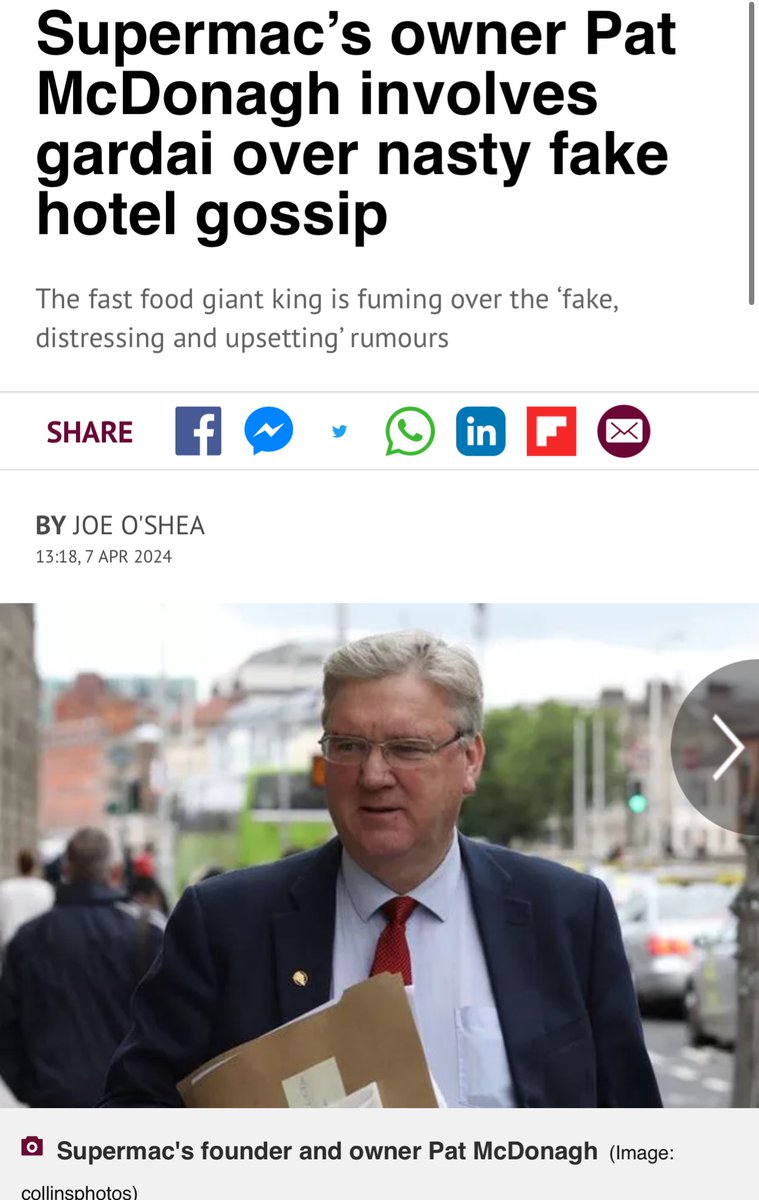 So the Irish far right get anything right? They slagged off the Charleville Park hotel all weekend, affecting its summer business, on the basis of made up horseshit. I hope he makes their pockets a bit lighter.