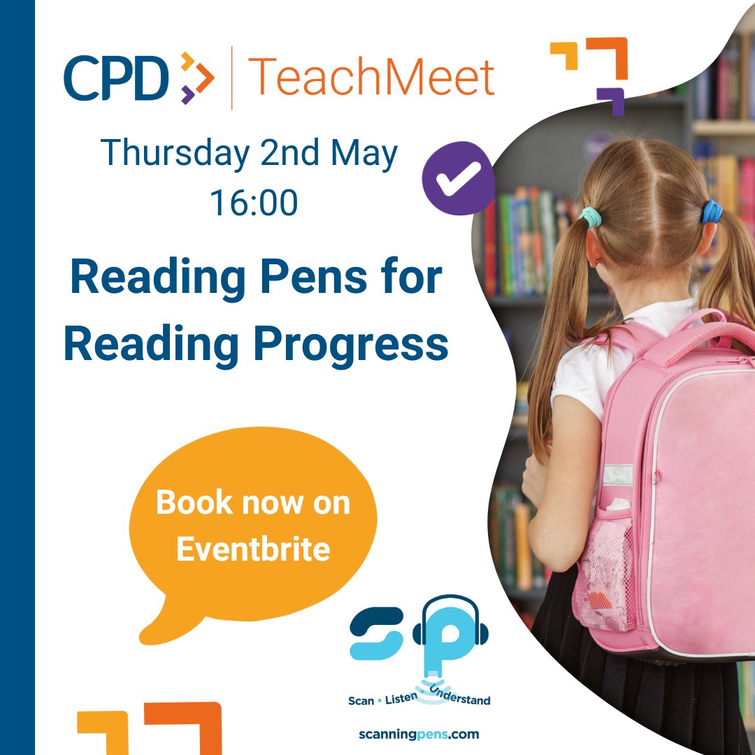 Join Julia Clouter <a href="/ScanningPens/">Scanning Pens</a> in this #TwinklTeachMeet to discover how you can support reader progress by using reader pens to promote reading independence for learners with additional learning needs. #Free tickets here: twinkl.co.uk/l/imh5r #dyslexia #TeacherTwitter #EAL