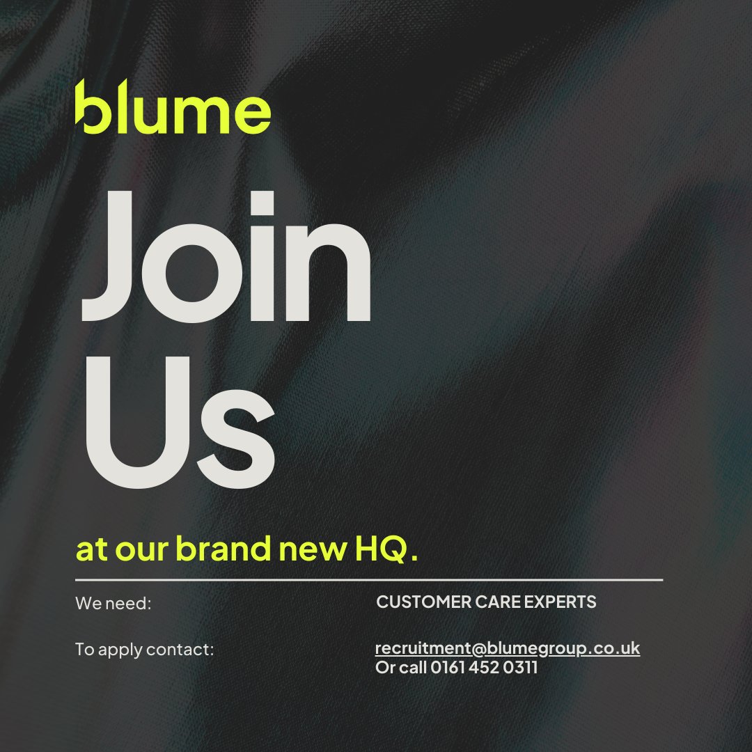 ✨ WE’RE HIRING ✨ To find out more about each of our roles, click here: uk.indeed.com/viewjob?cmp=Pa… Or call us on 0161 452 0311 or email recruitment@blumegroup.co.uk for more info. #Growth #Hiring #Manchester #Vacancies #JobOpportunity