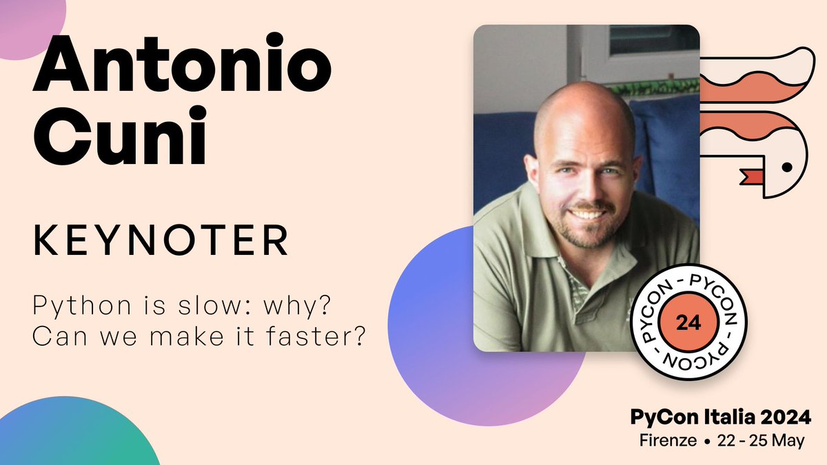 Antonio Cuni @antocuni is joining PyCon Italia 2024 as a keynoter! Principal Software Engineer at Anaconda and a core-dev of PyScript and PyPy, he is passionate about creating developer-oriented tools, such as Pdb++, fancycompleter, and vmprof, and actively contributes to more.