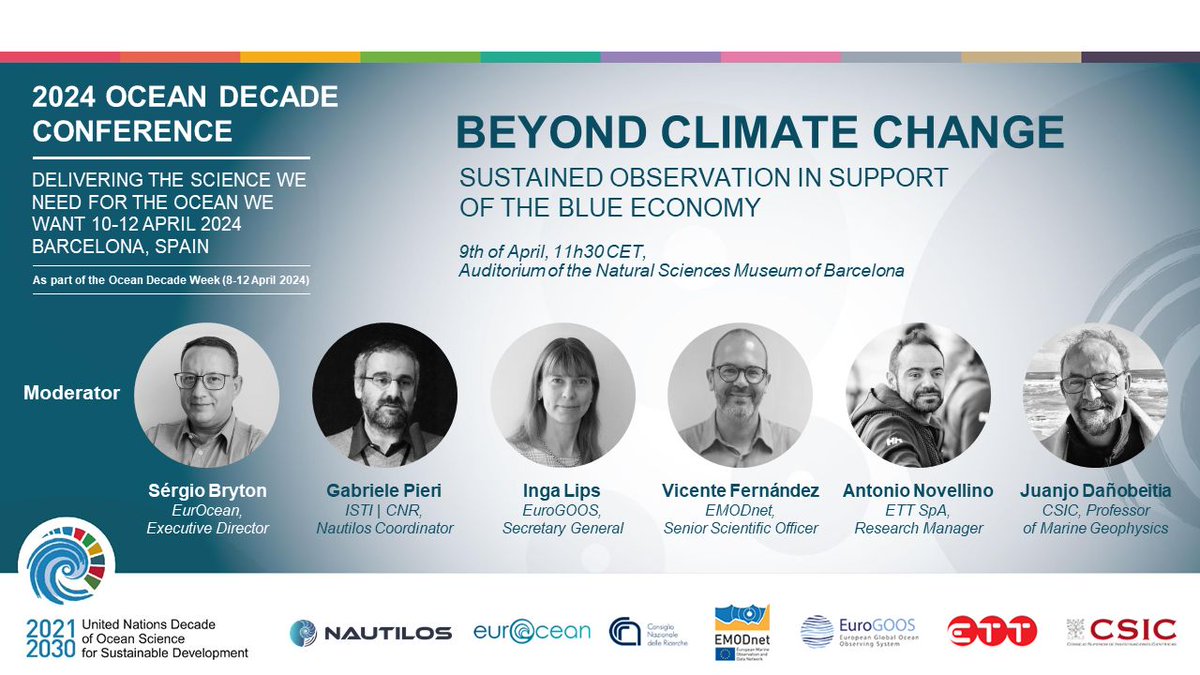 🎉Can't join us in person? Watch live as we host our NAUTILOS Satellite Event at the Ocean Decade Conference on 'Beyond climate change – Sustained observation for the blue economy.' Tune in here: rb.gy/yqcugg