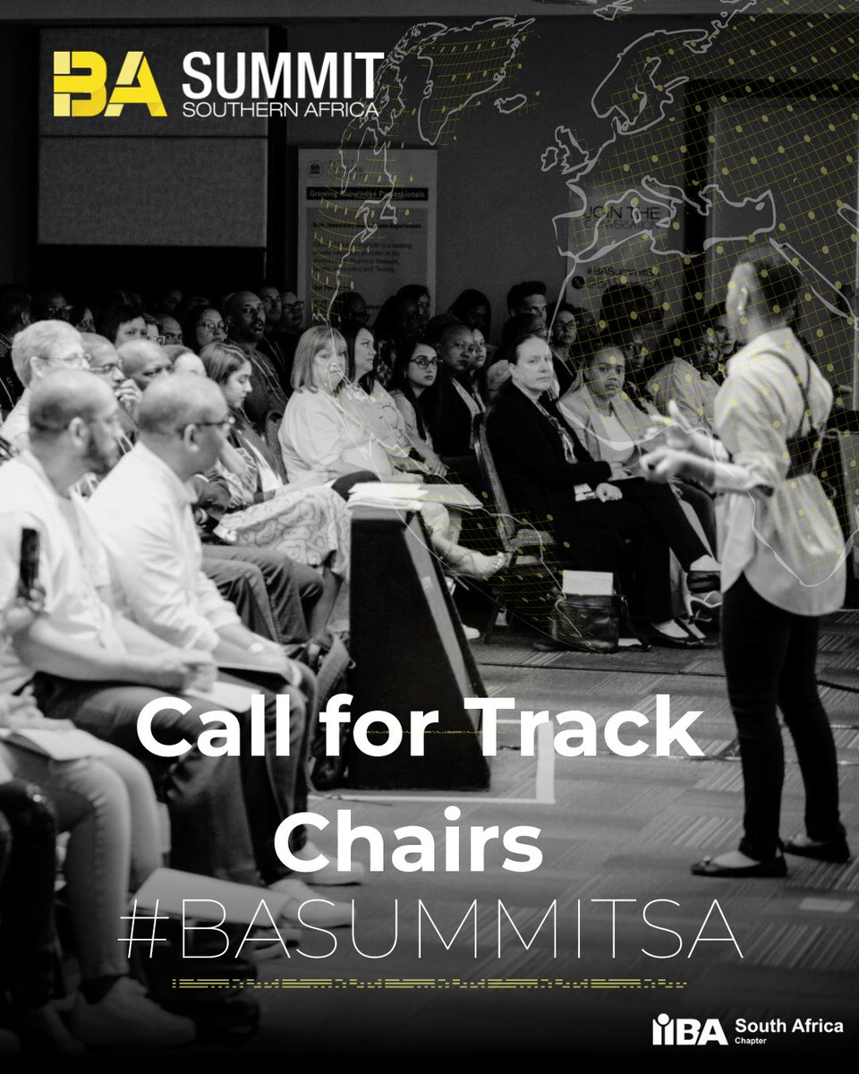 Do you want to contribute to the success of #BASummitSA which will be hosted in Durban between the 4th and 6th of November? If yes, register your interest in being selected as a track chair.  Submissions close this Wednesday the 10th of April. 

basummit.co.za